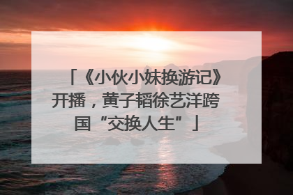 《小伙小妹换游记》开播，黄子韬徐艺洋跨国“交换人生”