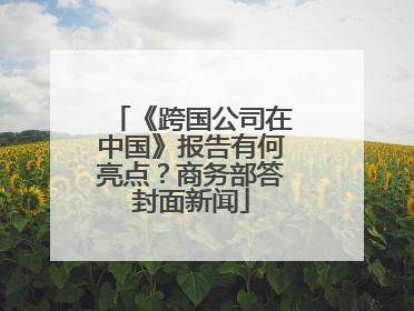 《跨国公司在中国》报告有何亮点？商务部答封面新闻