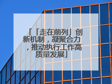 「走在前列」创新机制，凝聚合力，推动执行工作高质量发展