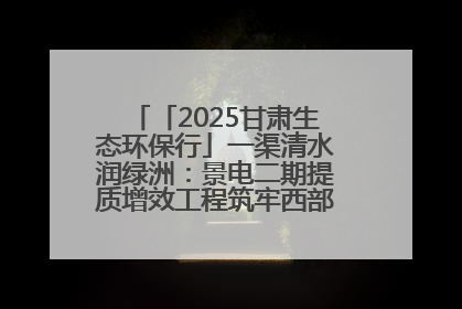 「2025甘肃生态环保行」一渠清水润绿洲：景电二期提质增效工程筑牢西部生态安全屏障