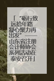 “砺行致远拾年路 凝心聚力再出发”——山东省注册会计师协会系列活动在泰安召开
