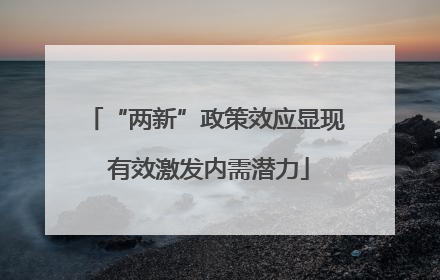“两新”政策效应显现 有效激发内需潜力