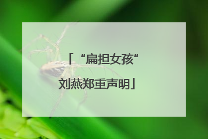 “扁担女孩”刘燕郑重声明