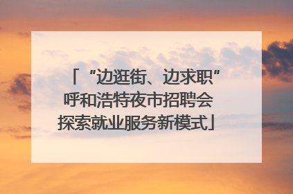 “边逛街、边求职” 呼和浩特夜市招聘会探索就业服务新模式