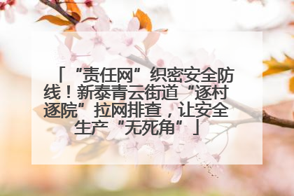 “责任网”织密安全防线！新泰青云街道“逐村逐院”拉网排查，让安全生产“无死角”