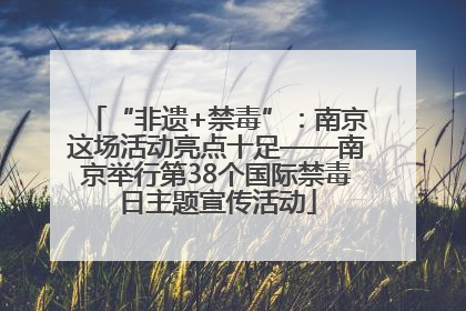 “非遗+禁毒”：南京这场活动亮点十足——南京举行第38个国际禁毒日主题宣传活动
