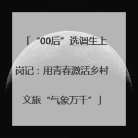 “00后”选调生上岗记：用青春激活乡村文旅“气象万千”