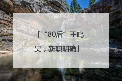 “80后”王鸣昊，新职明确