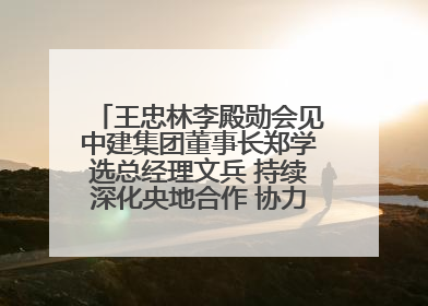 王忠林李殿勋会见中建集团董事长郑学选总经理文兵 持续深化央地合作 协力推动支点建设