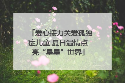 爱心接力关爱孤独症儿童 夏日温情点亮“星星”世界