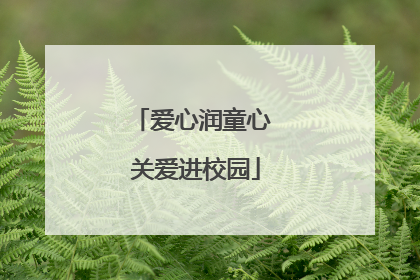 爱心润童心 关爱进校园