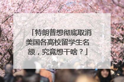 特朗普想彻底取消美国各高校留学生名额，究竟想干啥？