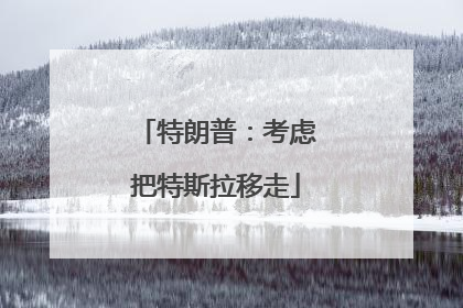 特朗普：考虑把特斯拉移走