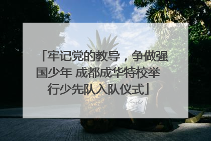 牢记党的教导，争做强国少年 成都成华特校举行少先队入队仪式