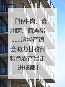 牦牛肉、食用菌、藏香猪……这场产销会助力甘孜州特色农产品走进成都
