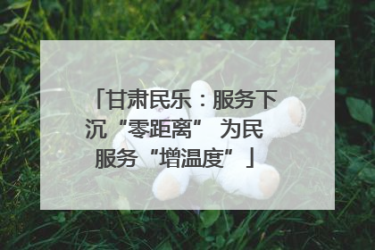 甘肃民乐：服务下沉“零距离” 为民服务“增温度”