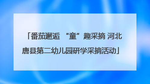 番茄邂逅 “童”趣采摘 河北唐县第二幼儿园研学采摘活动
