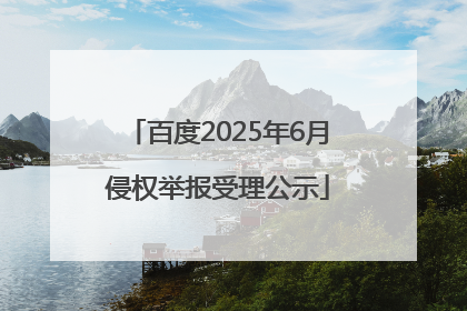 百度2025年6月侵权举报受理公示