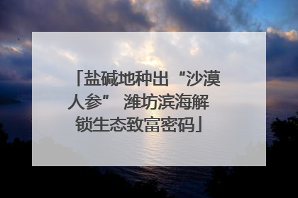 盐碱地种出“沙漠人参” 潍坊滨海解锁生态致富密码