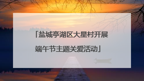 盐城亭湖区大星村开展端午节主题关爱活动