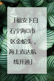 福安下白石宁海⇆市区金蛇头，海上直达航线开通