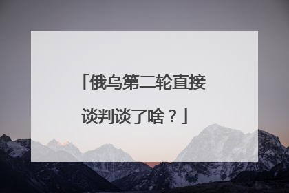 俄乌第二轮直接谈判谈了啥？