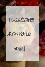 保定高新技术企业达1850家