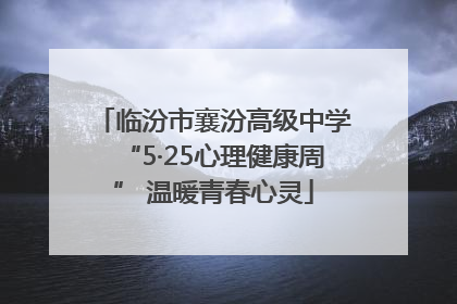 临汾市襄汾高级中学“5·25心理健康周” 温暖青春心灵