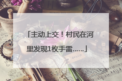 主动上交！村民在河里发现1枚手雷……