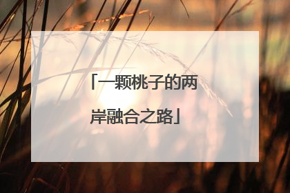 一颗桃子的两岸融合之路