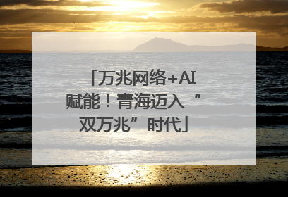 万兆网络+AI赋能！青海迈入“双万兆”时代