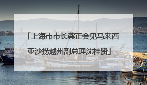 上海市市长龚正会见马来西亚沙捞越州副总理沈桂贤