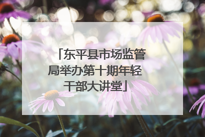 东平县市场监管局举办第十期年轻干部大讲堂