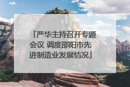严华主持召开专题会议 调度邵阳市先进制造业发展情况