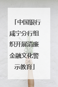 中国银行咸宁分行组织开展清廉金融文化警示教育