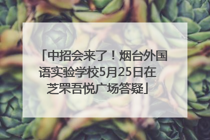 中招会来了！烟台外国语实验学校5月25日在芝罘吾悦广场答疑