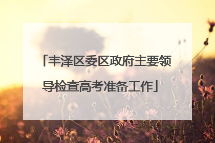 丰泽区委区政府主要领导检查高考准备工作
