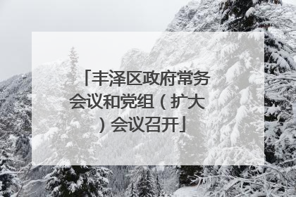 丰泽区政府常务会议和党组（扩大）会议召开