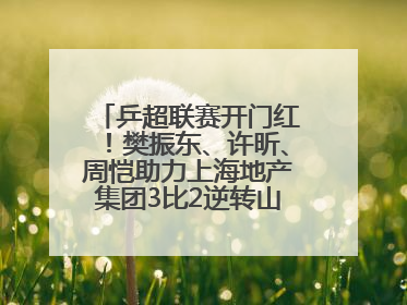 乒超联赛开门红！樊振东、许昕、周恺助力上海地产集团3比2逆转山东鲁能