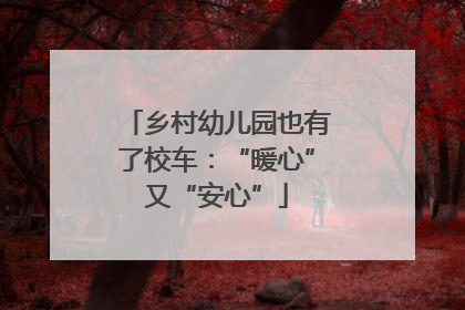 乡村幼儿园也有了校车：“暖心”又“安心”