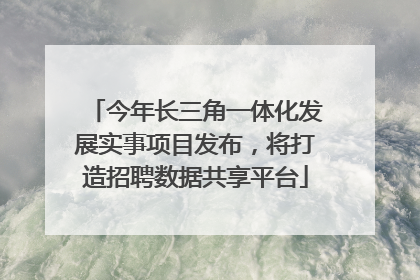 今年长三角一体化发展实事项目发布，将打造招聘数据共享平台