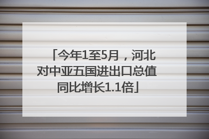 今年1至5月，河北对中亚五国进出口总值同比增长1.1倍