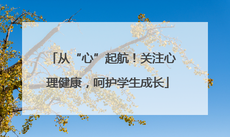 从“心”起航！关注心理健康，呵护学生成长