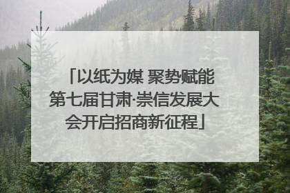 以纸为媒 聚势赋能 第七届甘肃·崇信发展大会开启招商新征程