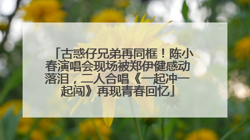 古惑仔兄弟再同框！陈小春演唱会现场被郑伊健感动落泪，二人合唱《一起冲一起闯》再现青春回忆