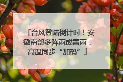 台风登陆倒计时！安徽南部多阵雨或雷雨，高温同步“加码”