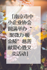 南京市中小企业协会圆满举办“聚微力·暖金陵”慈善献爱心暨义卖活动