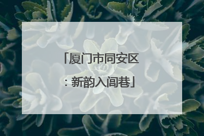 厦门市同安区：新韵入闾巷