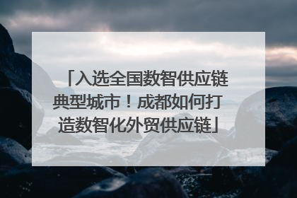 入选全国数智供应链典型城市！成都如何打造数智化外贸供应链