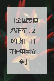 全国劳模冯正军：20年如一日守护电网安全